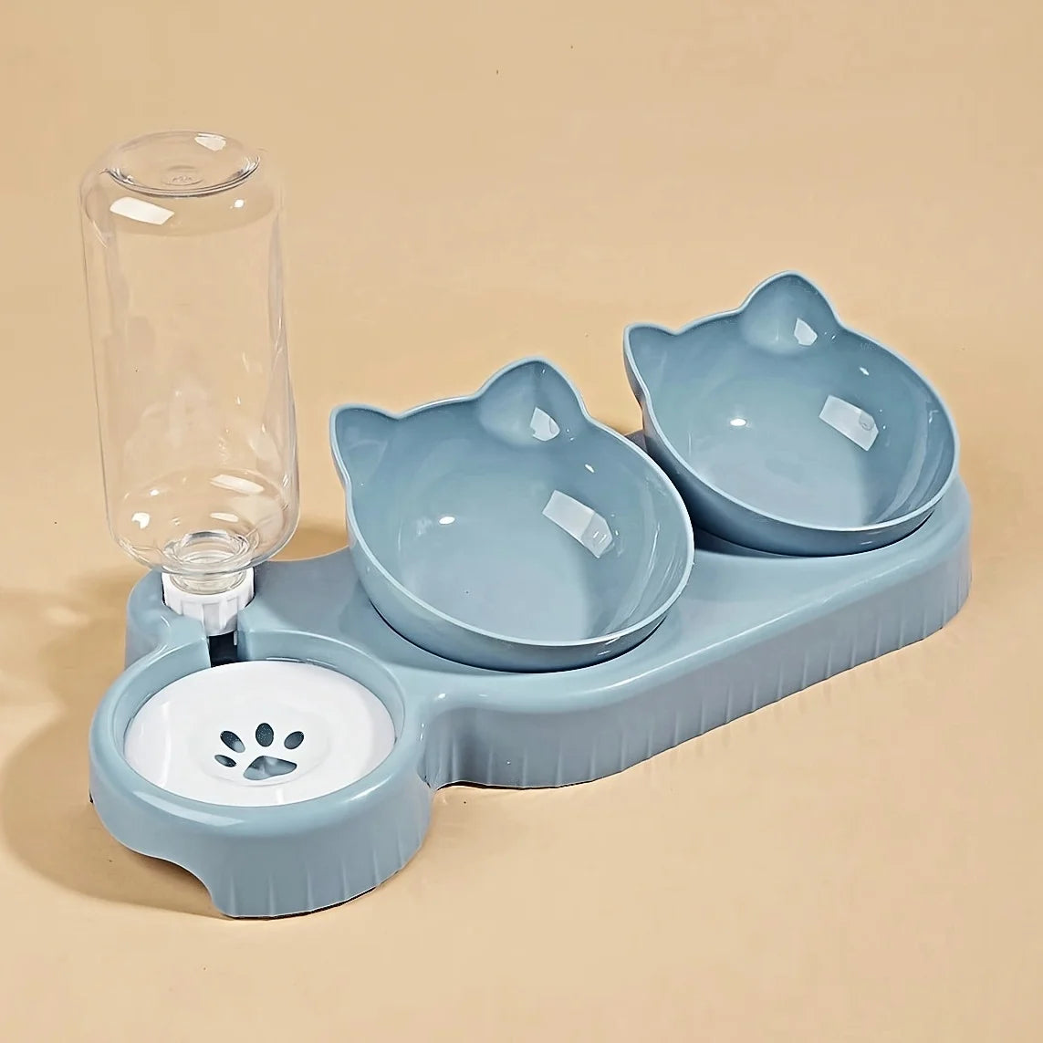 3-in-1 Katzen Napf Set mit Wasserspender