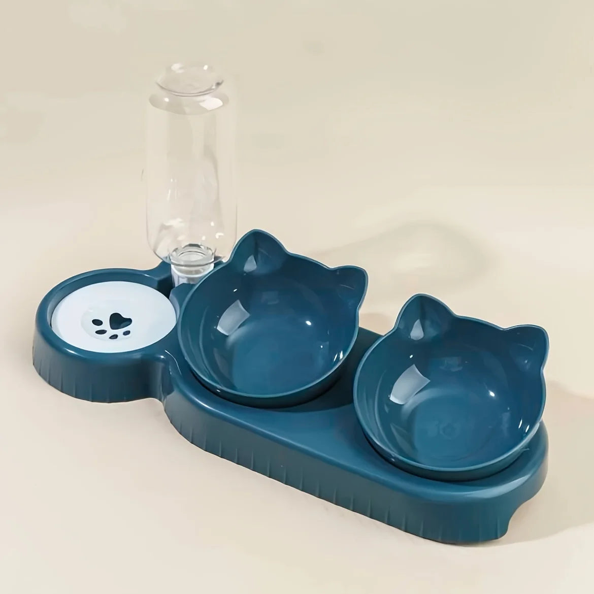 3-in-1 Katzen Napf Set mit Wasserspender