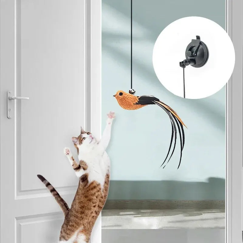 Interaktiver Katzenwedel mit Feder & Saugfuß